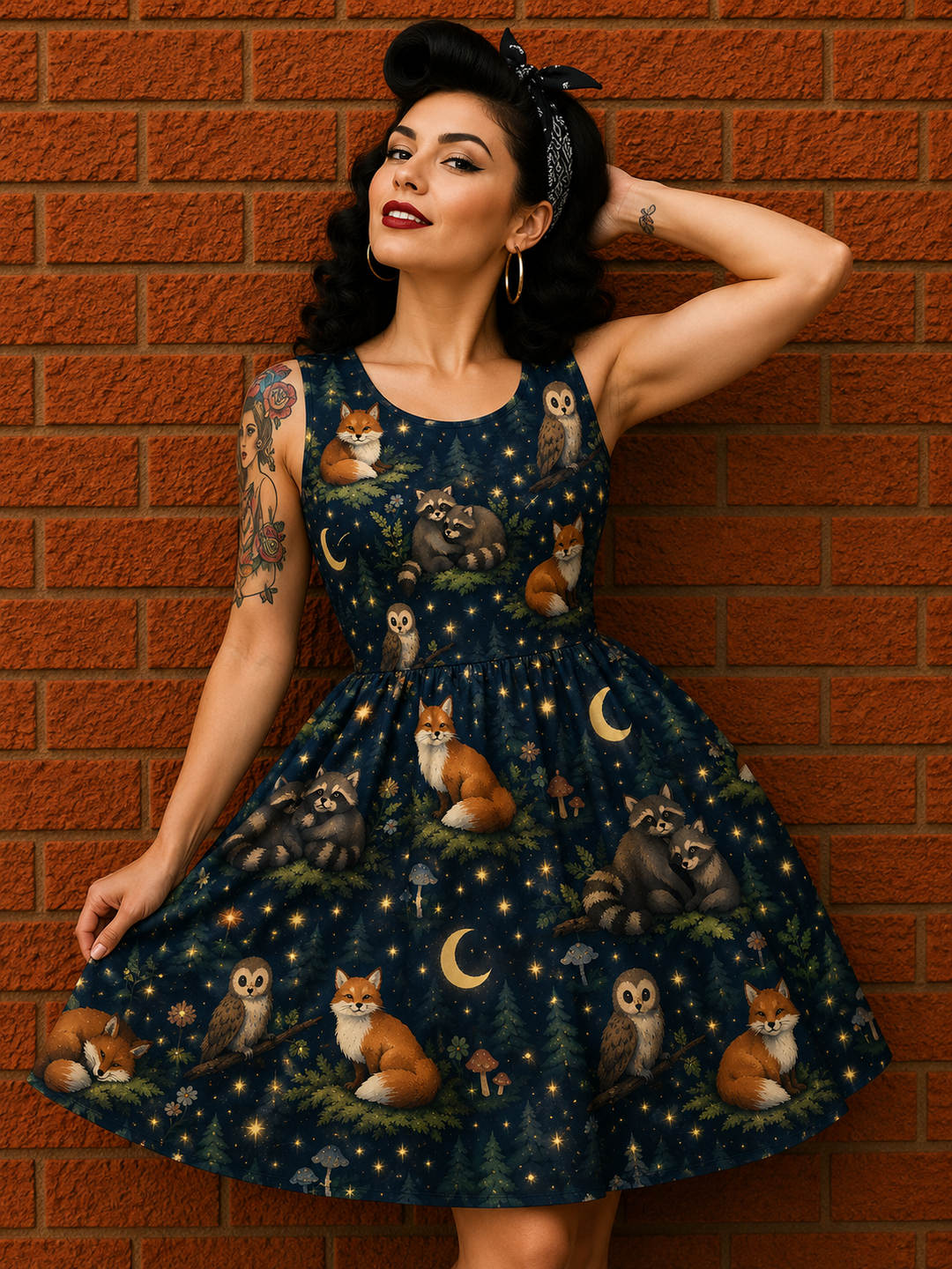 Moonlit woodland friends
