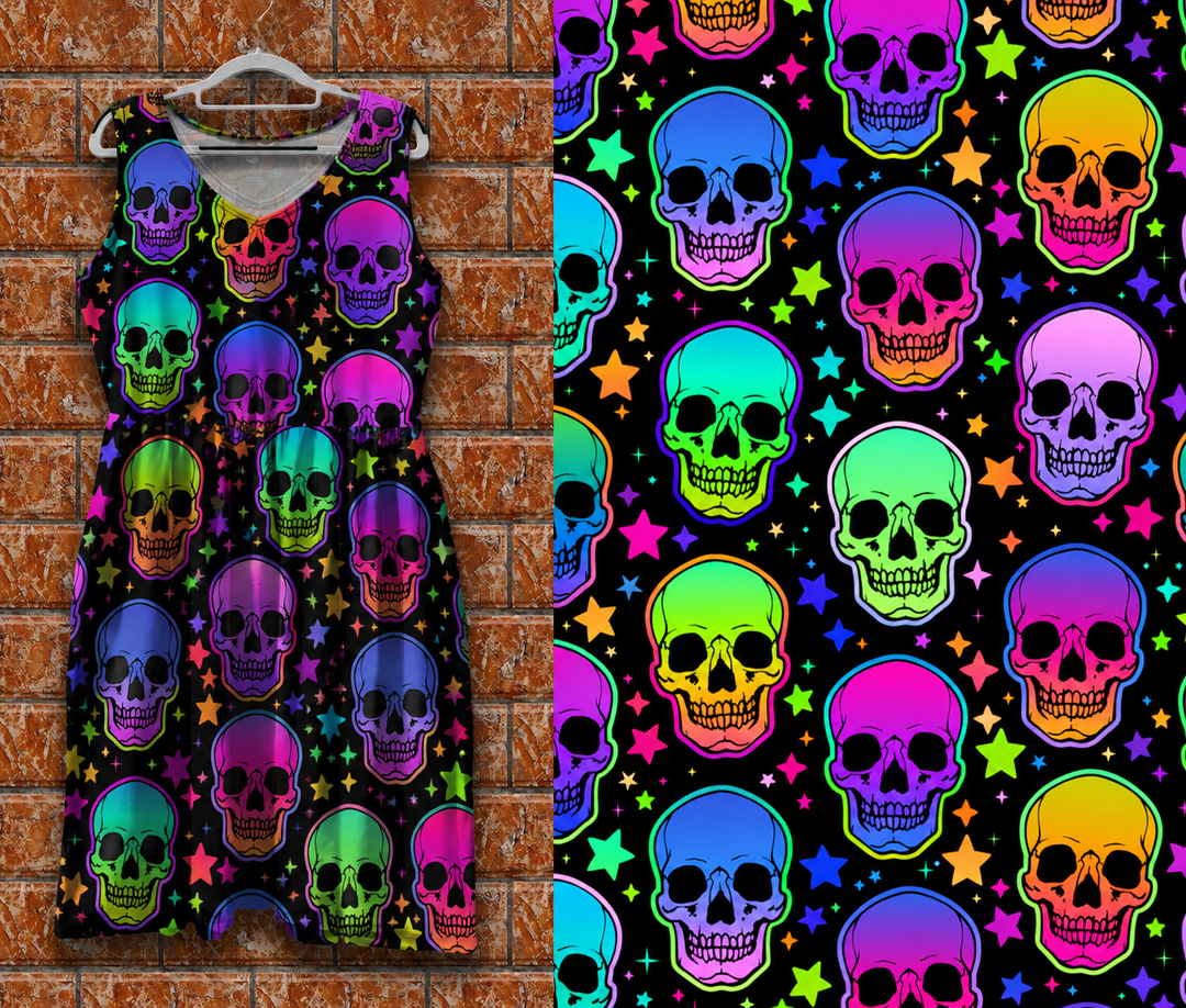 Neon skulls