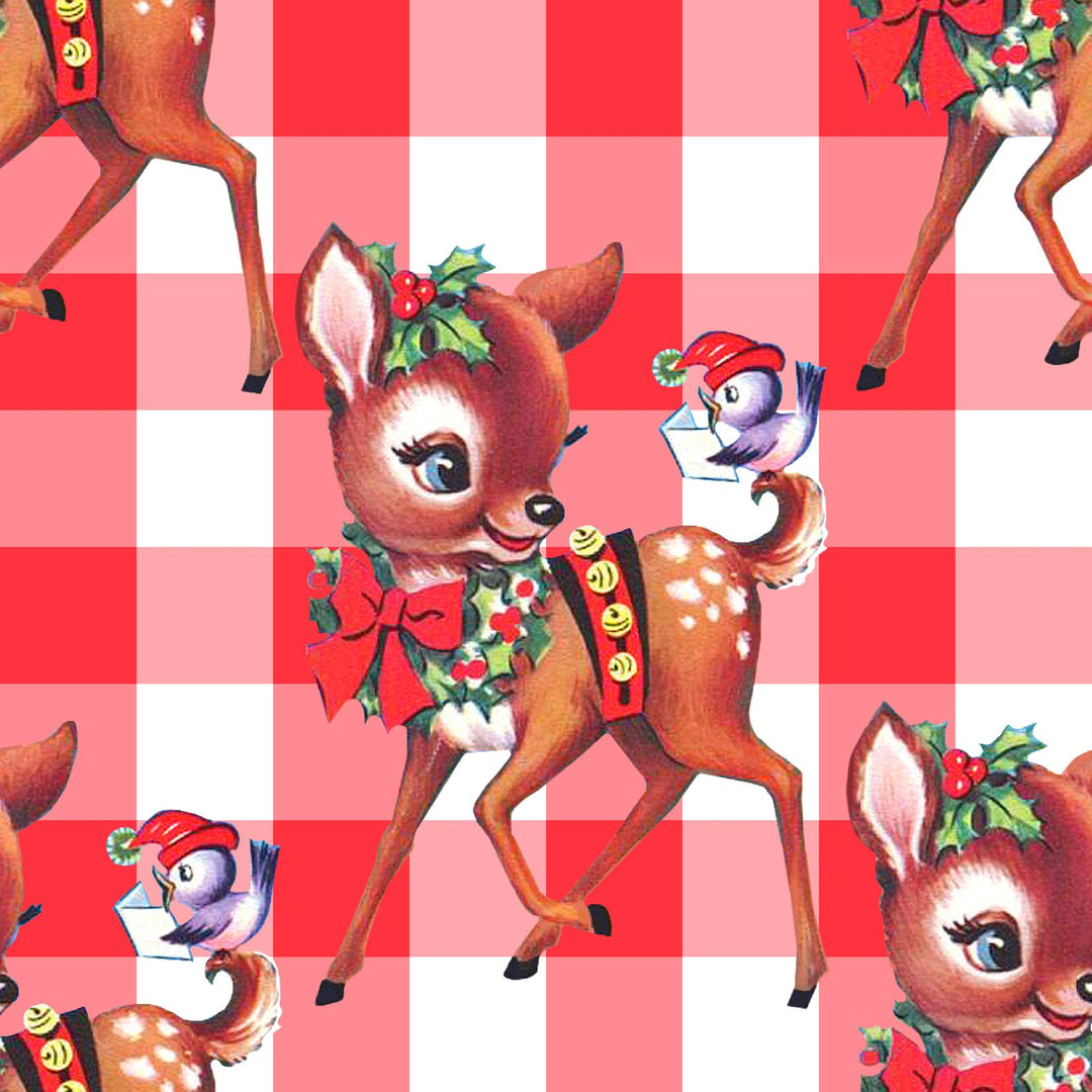 Vintage deer red plaid