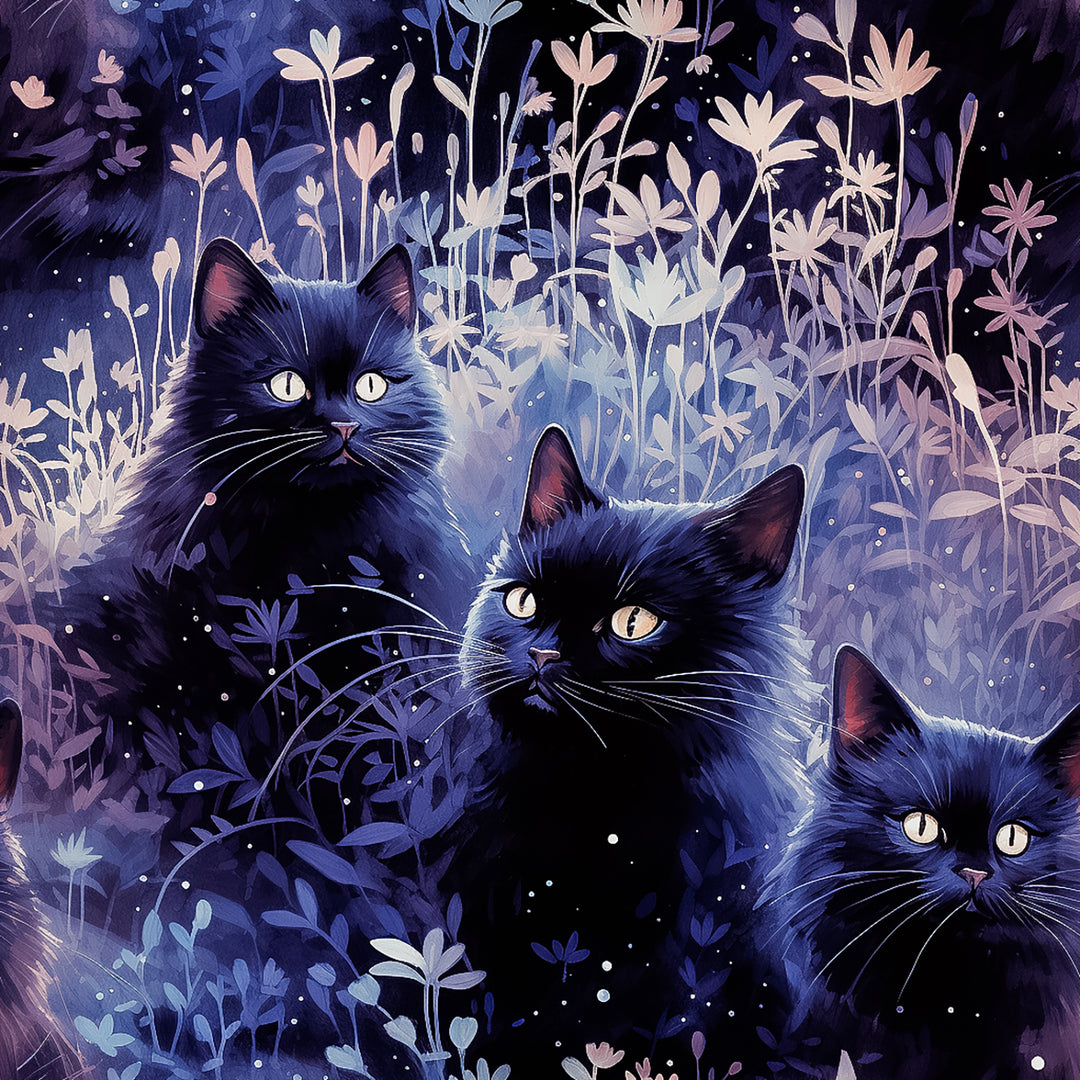 Moonlight midnight cats