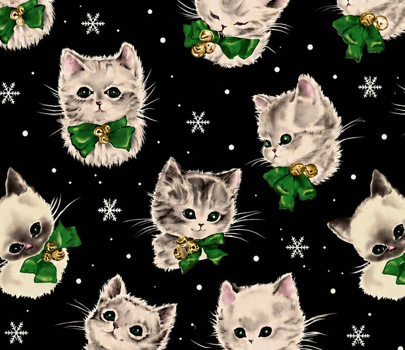Vintage Christmas  kitty black