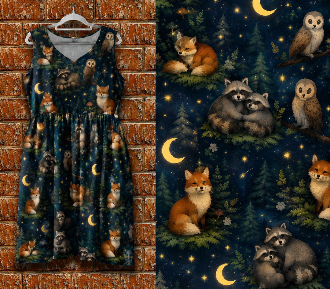 Moonlit woodland friends