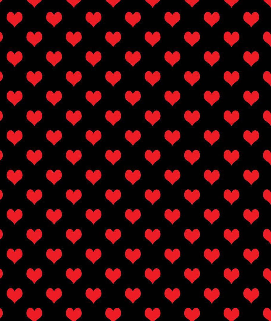 Red Hearts on Black