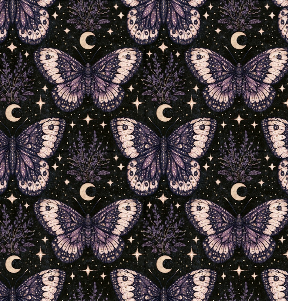 Moonlit Lavender Butterflies